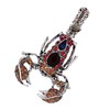 KINMOT Steampunk Silver-tone Red Blue Crystal Scorpion Brooch with Bend