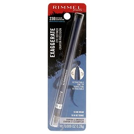 Rimmel London Exaggerate Waterproof Eye Definer Eyeliner, Highly Pigmented, Long-Wearing, Built-In Smudger, 230, Deep Ocean, 0.01oz