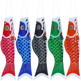 Chisafly Koinobori Carp Streamer Kit, 5-Color Carp Streamer, 27.6 inches (70 cm), Stylish, Reusable, Children's Day, Boys, First Festival, Luncheon Festival, May 5, Veranda, Outdoor, Garden, Gift