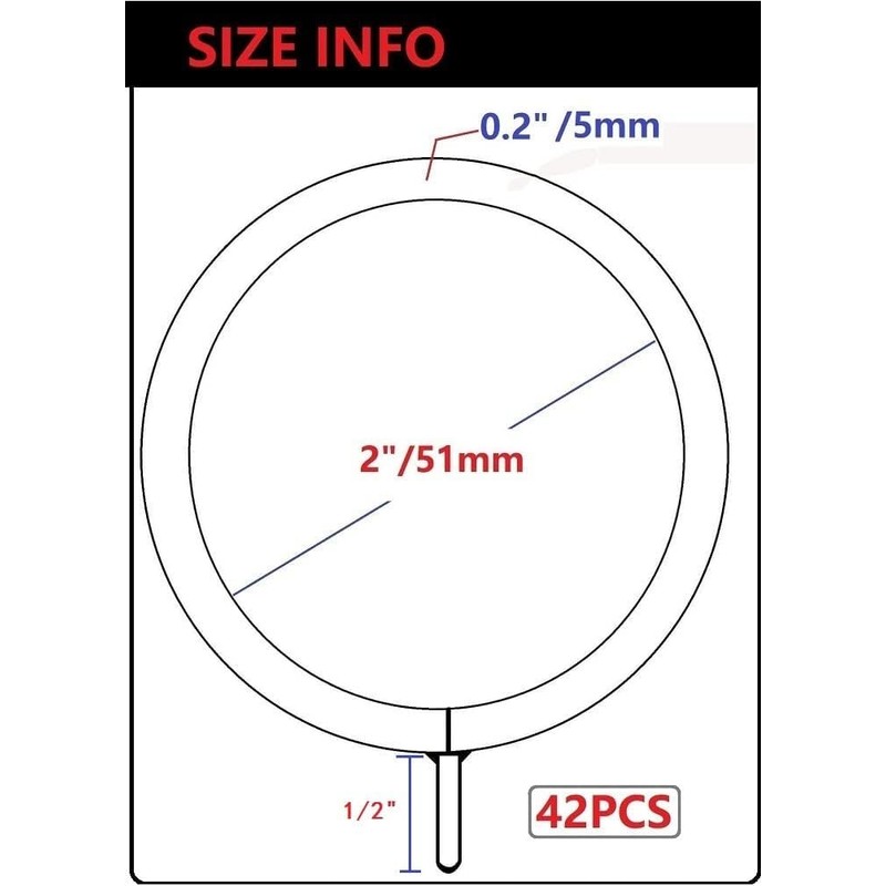 Metal Curtain Ring, 2 inch Inner Diameter,with Eyelet,Fits up to
