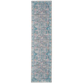 Linon Home Decor Products The Anywhere Washable Rug Shalonda Grey & Green 2' X 8' Runner Rug