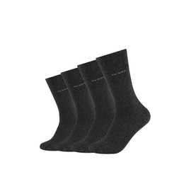 Camano Men's Socks with Soft band for Adults, Cotton Socks, Pack of 4 - Grey (Anthracite 0008)