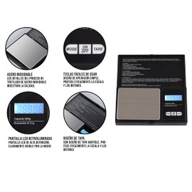 LIDERT Bascula digital gramera 200 Gramos de 0.01gr, Cocina, Joyería