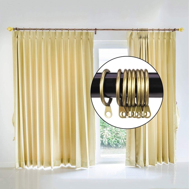 iPEAK 50 Pack Metal Curtain Rings Hanging Hooks For Curtains