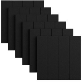 COOLBEBE Large Cork Board for Walls, Black Felt Bulletin Board, 6 Pack 36"x24" Pin Board with Removable Adhesive Tabs, Alternative Cork Board Tiles for Office Pin Board Tack Board Cork Boards, Black