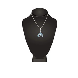 FIVE-D Children's Dolphin Pendant Necklace Set 925 Silver, Sterling Silver, Crystal