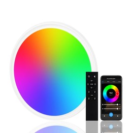 Smart LED Ceiling Light 30W with Remote, RGB + Adjustable White 2700K-6500K, 2000LM, Alexa & Google Compatible, Ø30cm, Energy Efficient Modern Minimalist Design, Durable ABS + PP Build