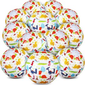 Leyndo 12 Pack Themed Beach Ball for Kids 7.87" Bulk for Summer Pool and Beach Game Gifts and Birthday Party Supplies and End of The Year Class Party Decorations Favor(Dinosaur,Multicolor)