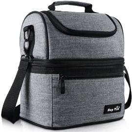 Hap Tim insulated lunch box, lunch bag, large cooler bag for adults, men, women, kids, double deck cooler for office/school/picnic.