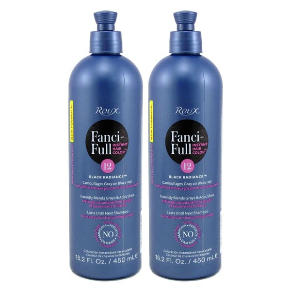 Roux Fanci-Full Rinse #12 Black Radiance 15.2 Ounce (449ml) (2 Pack)