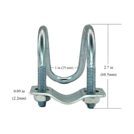 Fudatong 24 PCS 1"x1" O.D Cross-Connector Vertical Pipe Clip, U-Type Tube Buckle Steel Pipe Connector Fixator, Farm Greenhouse Awning Frame Top Rail Fence Scaffolding, Max Tube Dia 1", 24 Pack