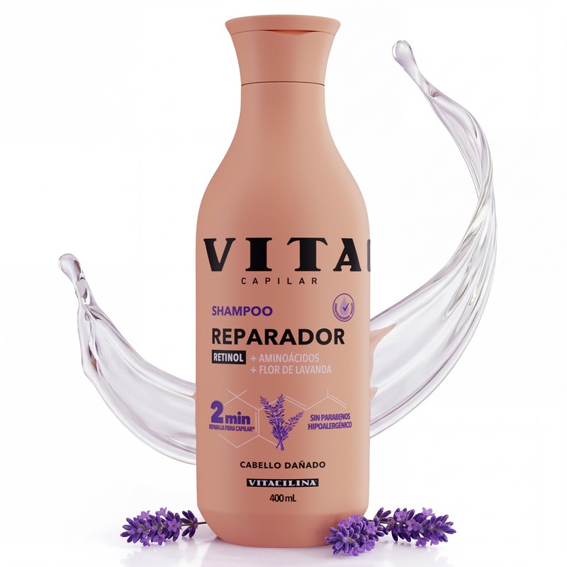 Vitacilina Shampoo Reparador, Botella de 400ml.