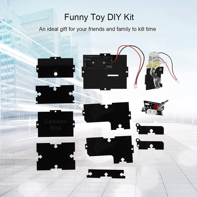 Funny DIY Useless Boxing Toy Set Automatic Black