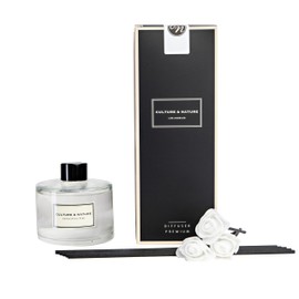 CULTURE & NATURE Reed Diffuser Set 6.7oz (200ml) Eucalyptus Pine Scented Diffuser with Sticks Home Fragrance Reed Diffuser for Bathroom Shelf Decor