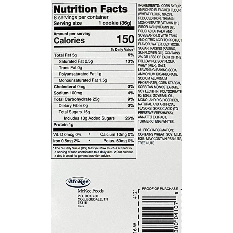 Little Debbie Raisin Crème Pies, 10.15 oz Per Box, 8