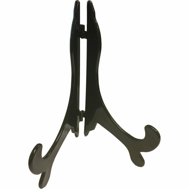 Black Plastic Folding Plate Stand – Medium Display Easel for