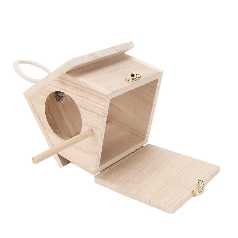 Ejoyous Wooden Bird House Box, Small Bird House, Hanging Bird