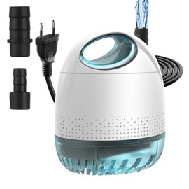BAITAI Tauchpumpe (800L/H, 12W, Durchflussregelbar), Ultraleise Wasserpumpe mit 2m Netzkabel, 2 Düsen für Aquarium, Teich, Brunnen, Wasserspiele, Hydroponik, Pool & mehr