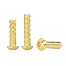 MACHSWON 10PCS M5 Brass Cross Round Head Machine Screw m5*12mm Brass Screw Threaded Cross Head Copper Screws