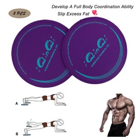 iQinQi Exercise Sliders, Dual Sided Core Sliders, Gliders Exercise Discs Use on Hardwood Floors, Workout Sliders Fitness Discs Abdominal & Total Body Gym Exercise Equipment for Home, Travel (Purple)
