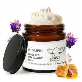 Grass-Fed Beef Tallow Skincare Balm - Tallow and Bakuchiol Face Cream Moisturizer with Manuka Honey, Olive Oil & Calendula for Hydration & Sensitive Skin - 2oz - Proudly Canadian Owned