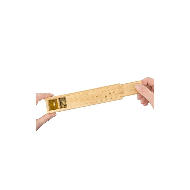 TabTime TabTime Bamboo Weekly Pill Box, 7 Day Pill Organiser,