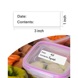 320pcs Removable Freezer Labels, 1 x 3 Inch Food Storage Stickers, Refrigerator Freezer Paper Label Easy Clean Leaves No Residue, White