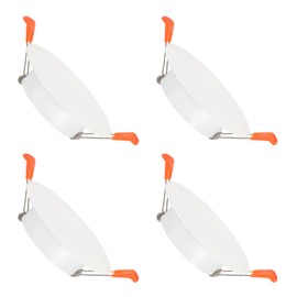 PATIKIL Metal Ceiling Cover Plate, Recessed Light Trim Wall Mount Downlight Hole Cap Decorative Panel with Spring Clips Suitable for 2.8-3.2inch Round Hole Openings, Matte White