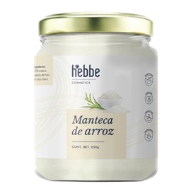HEBBE Manteca De Arroz 250 g | Emoliente Hidratante Natural | Suaviza Piel y Rostro | Elasticidad y Tonificación | Calmante Post Sol