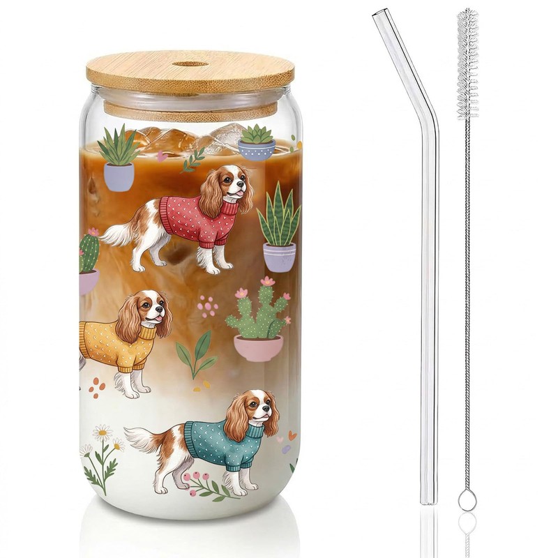 Cavalier King Charles Spaniel Gift for Women, 16 oz Glass