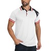 H HYFOL Short Sleeve Polo Shirts for Men Star Patchwork