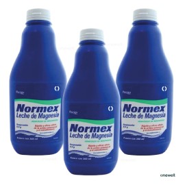 3 Pack Leche De Magnesia Normex 360ml Alivio De Acidez