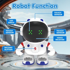 REMOKING Robot Toy for Kids,Smart Robot Spaceman with Dance,Sing,Record,Repeat,Touch Sense,Voice Control,Interactive Talking Robotics,Birthday Gifts for Boys Girls Age 3-8