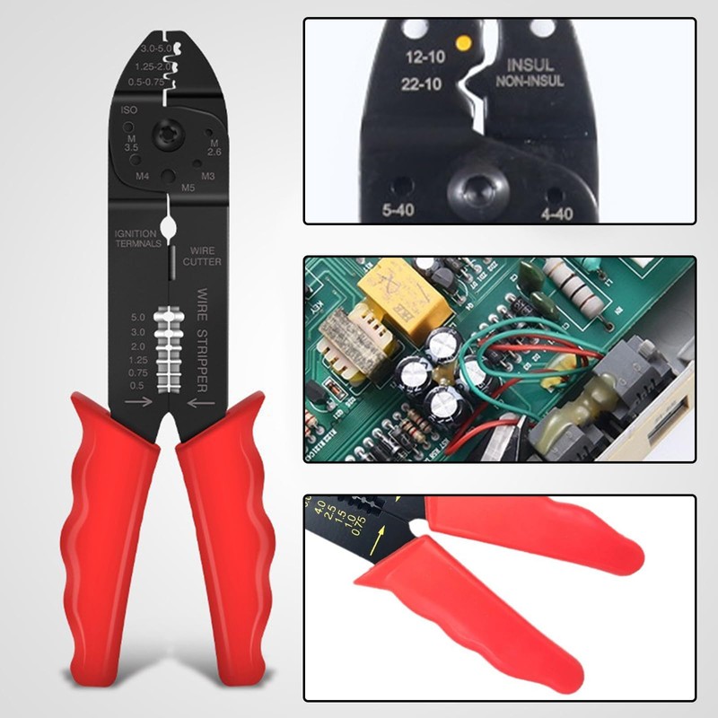 ASIRYVA 1 Pcs 4-Way Wire Crimping Tool, Multifunctional Cable Stripper