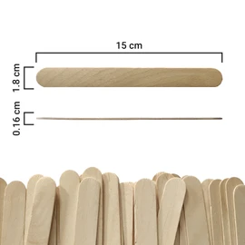 Netuno 300 Wooden Craft Sticks 15 cm 5.9 inches Wood Popsicle Sticks Lolly Sticks Lollipop Wooden Sticks ice Cream Wood Sticks for Decoration Crafting DIY Home School Crafts Handwork Lollypop Sticks