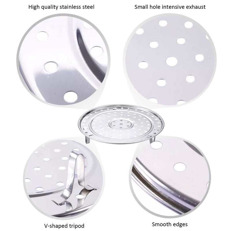 TIMJJG 2 Pieces Stainless Steel Steam Rack, 2 Steam Cloths