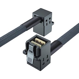 10Gtek Internal Mini SAS HD SFF-8643 to SFF-8643 Cable, Right Angle to Right Angle, 0.75m