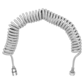 sourcing map Bidet Sprayer Tube, 5 M Bidet Spring Hose Flexible Shower Tube PU Flexible Telescopic Bidet Hose for Toilet Faucet Bidet Sprayer Basin Faucet Showers, Grey