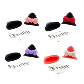 리본 고양이귀 헬멧 장식 자동차 차량 퀵보드 오토바이 장식 악세사리 블랙 핑크 1쌍 Ribbon Cat Ear Helmet Decoration Car Vehicle Scooter Motorcycle Accessory Black Pink Pair