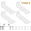 Pack of 4 Shelf Brackets, White, 125 mm Shelf Wall