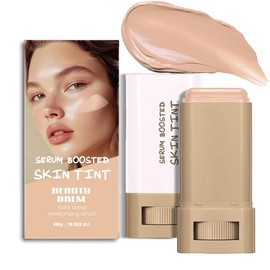 A 3-in-1combining Foundation Stick Beauty Balm Serum Boosted Skin Tint,Solid Tinted Moisturizing Serum Contour Foundation Face for Women,Natural Finish Makeup,Buildable Medium-to-Full Coverage(#05)