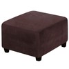 DKSLIPGO Velvet Square Ottoman Covers Slipcover Square Footstool Protector Covers