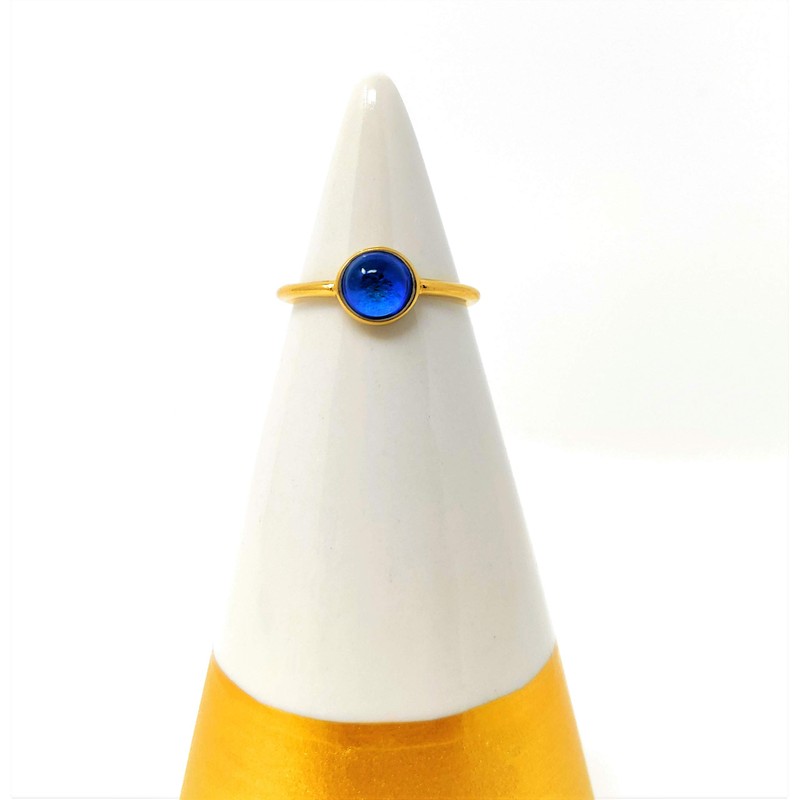 Ello Elli Minimalist Style Stainless Steel Mood Ring (Gold, 6)