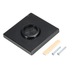 sourcing map Grommet Wall Plate Acrylic Decoration Wall Panel with 1.2 Inch Rubber Cable Pass Through Single Gang Plate Mounts Black for Low-Voltage Cables