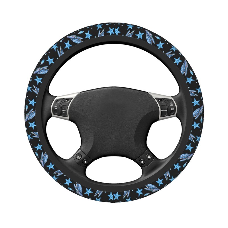 Sea Turtle Steering Wheel Cover for Women Elastic Rubber Steering