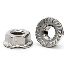Hex Flange Nut A2 Stainless Steel - 6M x 1.0 (10.0 Flats x 6.0 Thick x 14.2 Dia Flg) Qty-1,000