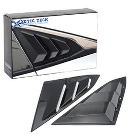 x xotic tech Rear Side Window Louver Cover Trim, Air Vent Scoop Shades Glossy Black, Compatible with Honda Civic 10th Gen Sedan