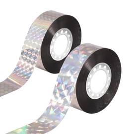 2 Pack Bird Scare Tape, Double Sided Reflective Holographic Bird Deterrent Tape, Birds Scarers for Gardens, for Pigeon Gulls Crows Starlings Swallows (2.4cm*100m)