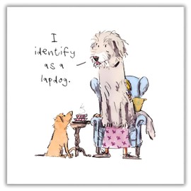 Woodmansterne Funny Birthday/Blank Greeting Card - Blank Card for Men/Women with Humorous Lap Dog Design - General Card Suitable for Any Occasion