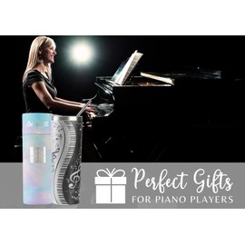Onebttl Piano Gifts for Women, Men, Piano Teacher and Piano Lovers, 20oz/590ml Stainless Steel Insulated Skinny Tumbler with Straw & Lid - Glitter